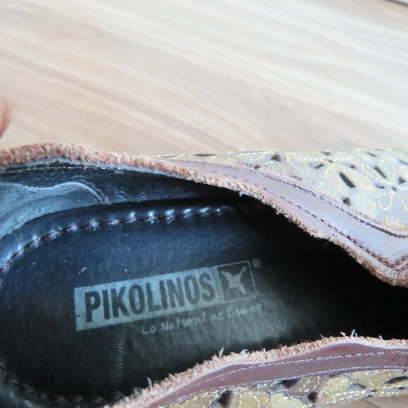 PIKOLINOS Romana Tooled Leather Floral Slip On Comfort Shoes Academia Boho Sz 8 - Picture 12 of 14